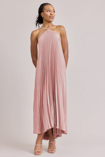 Rayne Satin Pleated Dress | Made To Order | Blushing Bride