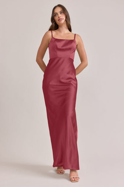 Remi Satin Dress | Made To Order | Berry