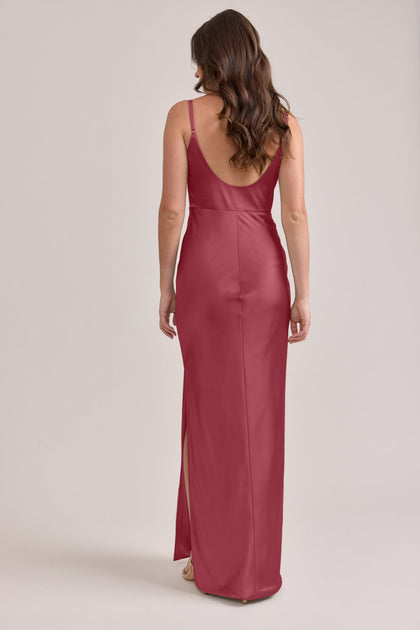 Remi Satin Dress | Made To Order | Berry