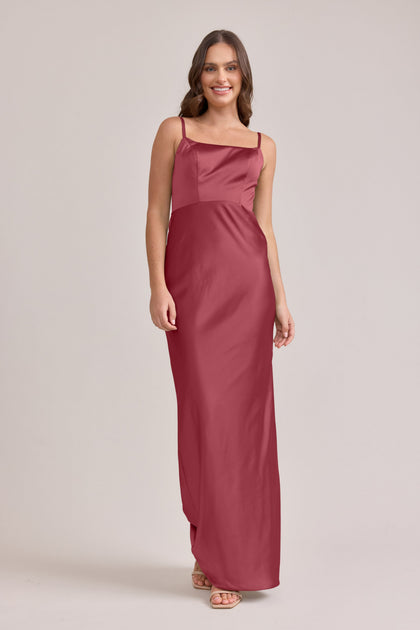 Remi Satin Dress | Made To Order | Berry