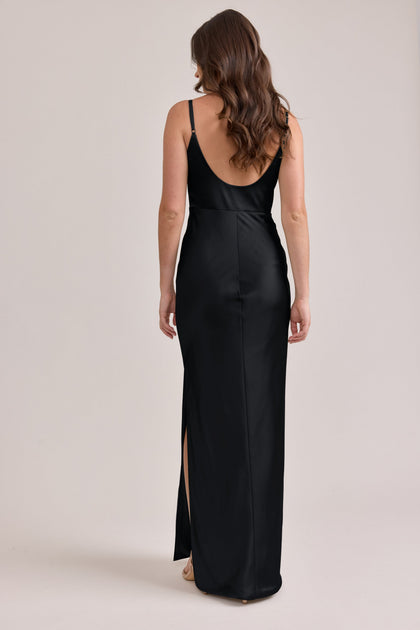 Remi Satin Dress | Made To Order | Black