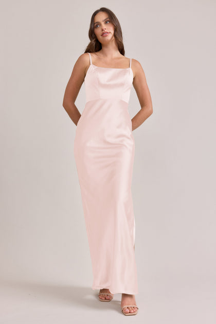 Remi Satin Dress | Made To Order | Blush
