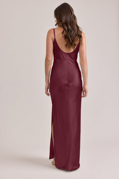 Remi Satin Dress | Made To Order | Cabernet