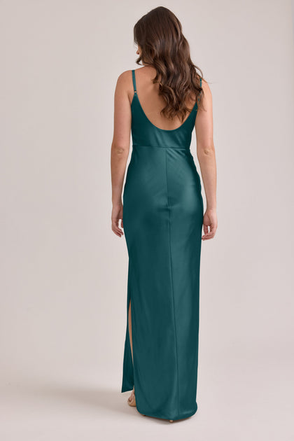 Remi Satin Dress | Made To Order | Classic Emerald