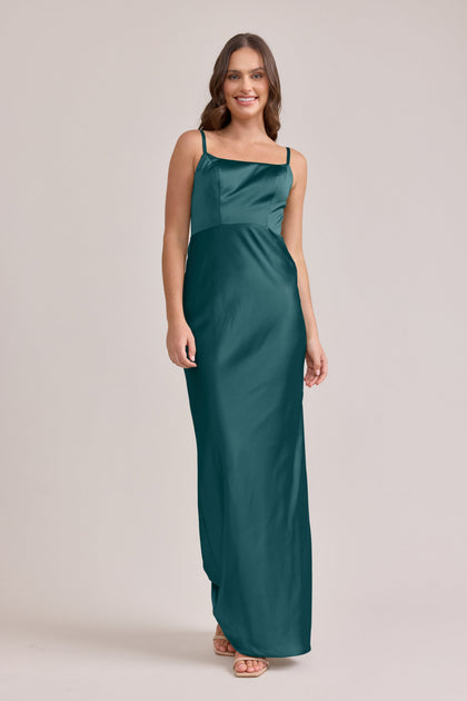 Remi Satin Dress | Made To Order | Classic Emerald