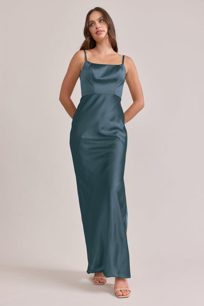 Remi Satin Dress | Made To Order | Eucalyptus