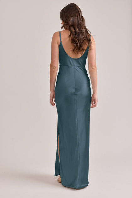 Remi Satin Dress | Made To Order | Eucalyptus