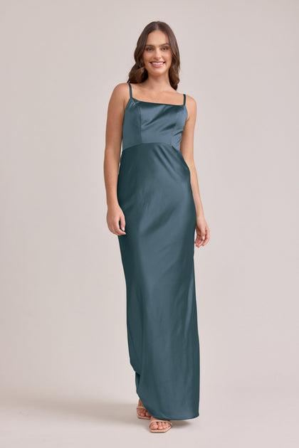 Remi Satin Dress | Made To Order | Eucalyptus