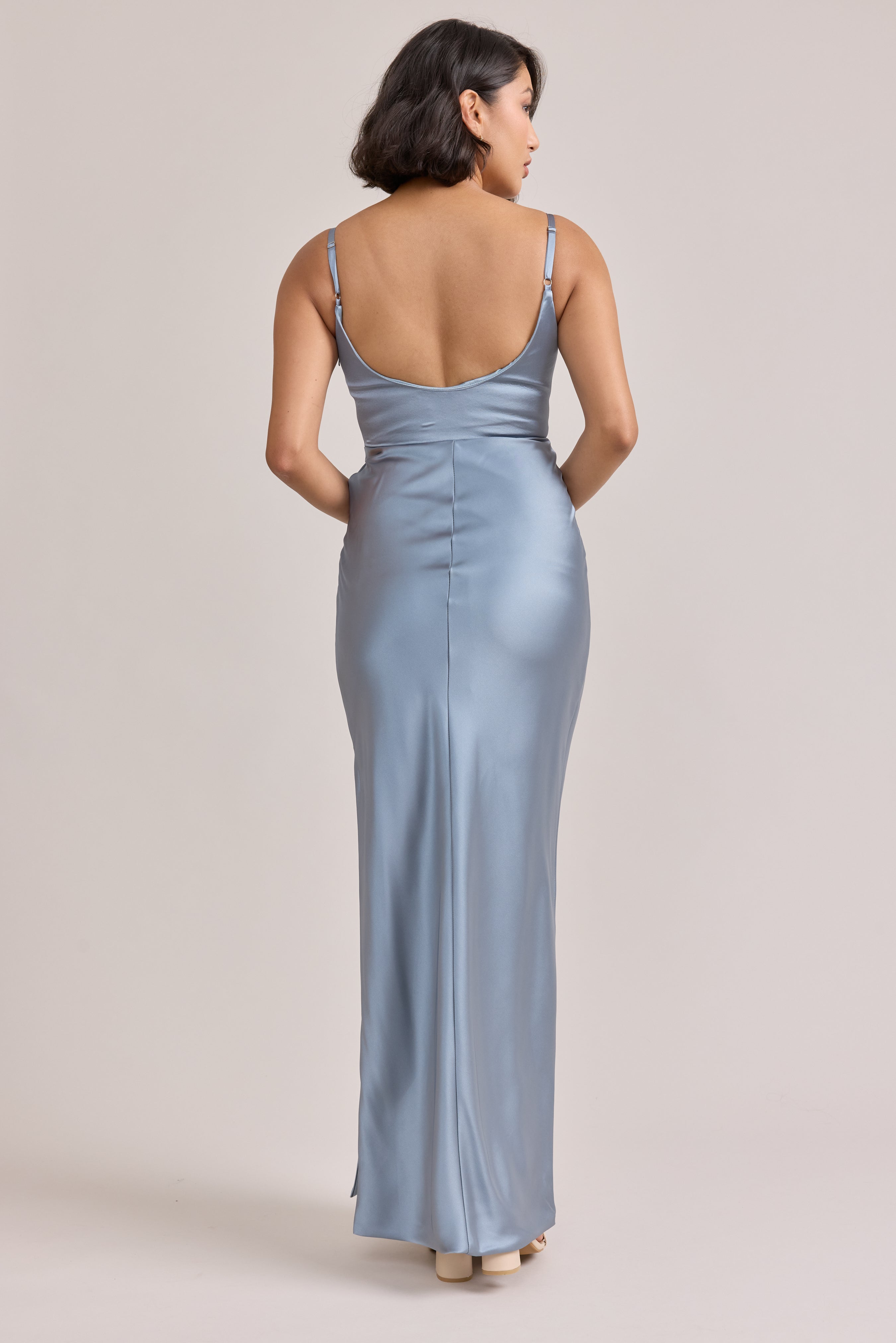 Remi Satin Dress | Made To Order Navy Blue