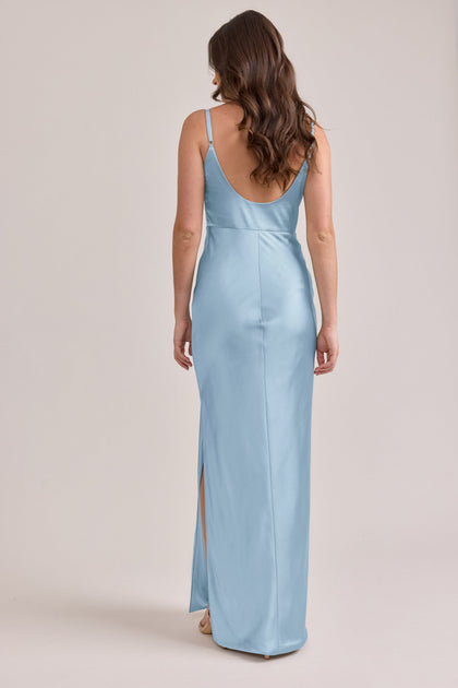 Remi Satin Dress | Made To Order | Light Blue