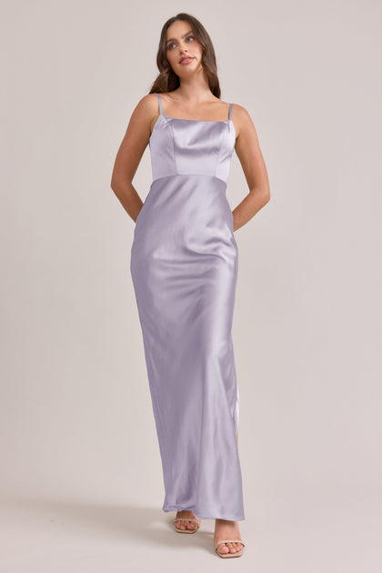 Remi Satin Dress | Made To Order | Light Lavender
