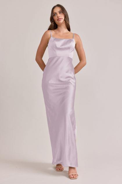 Remi Satin Dress | Made To Order | Lilac