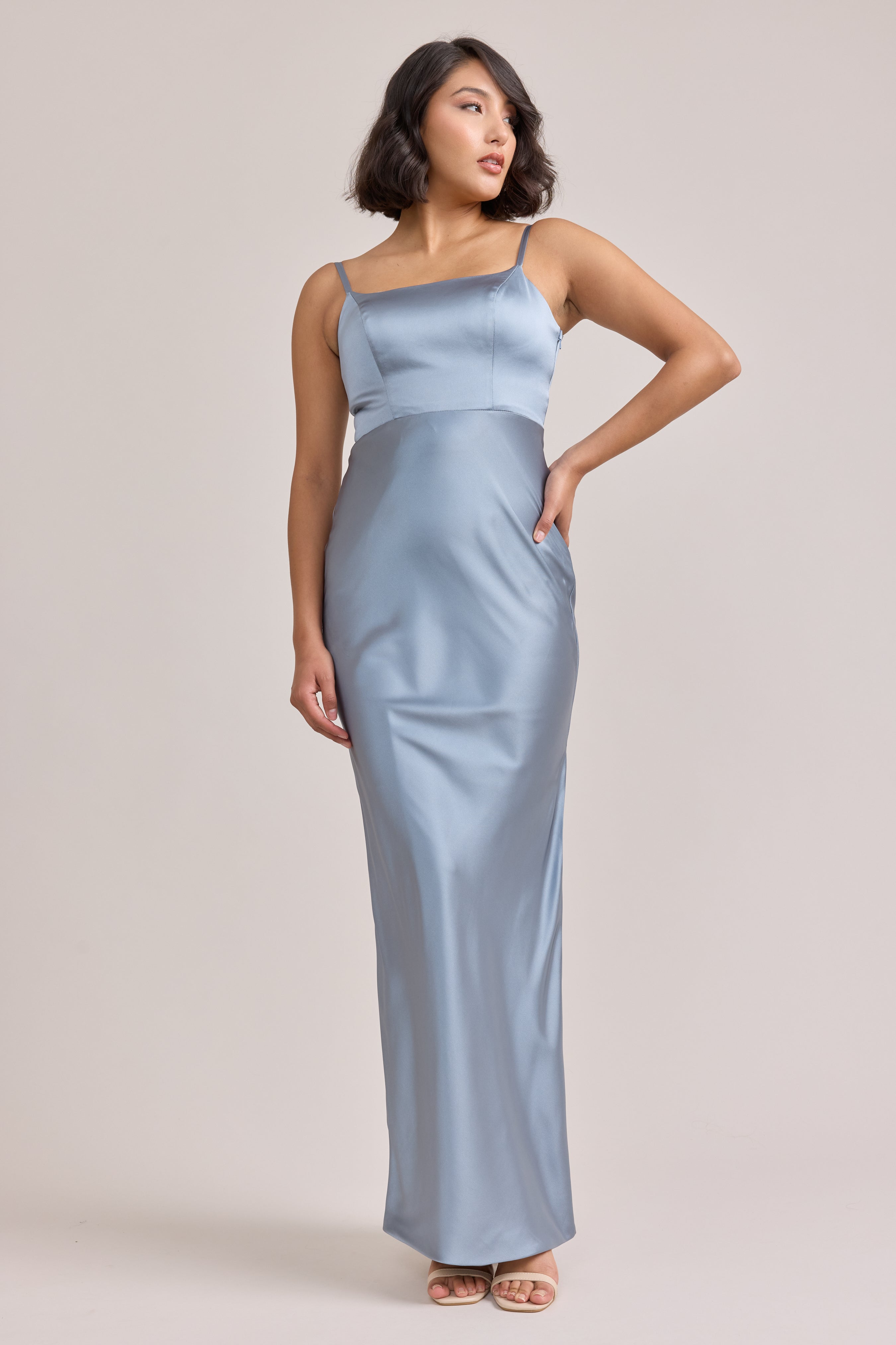 Remi Satin Dress | Made To Order Navy Blue Remi Satin Dress | Made To Order Navy Blue