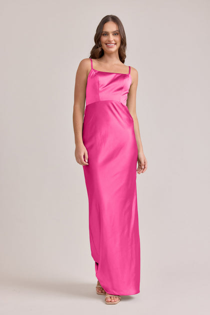 Remi Satin Dress | Made To Order | Malibu Pink