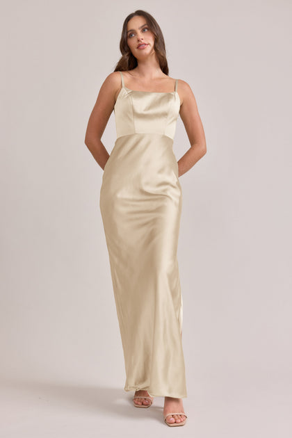 Remi Satin Dress | Made To Order | Yellow