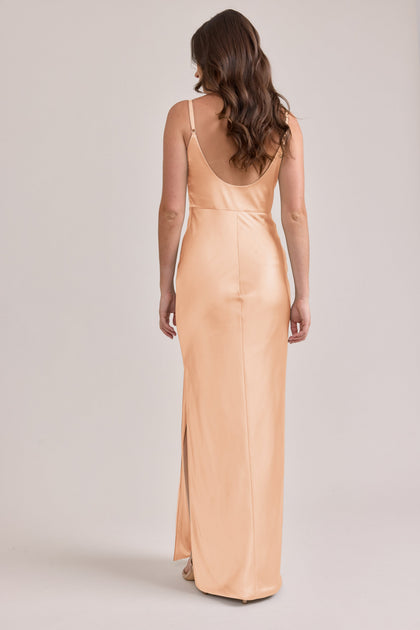 Remi Satin Dress | Made To Order | Peach
