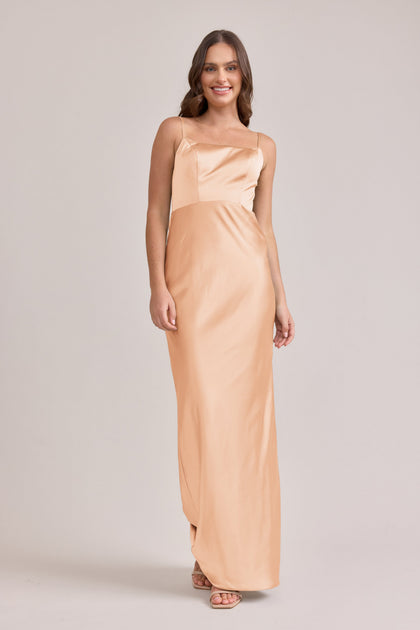 Remi Satin Dress | Made To Order | Peach