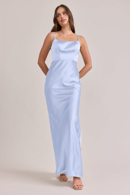 Remi Satin Dress | Made To Order | Periwinkle