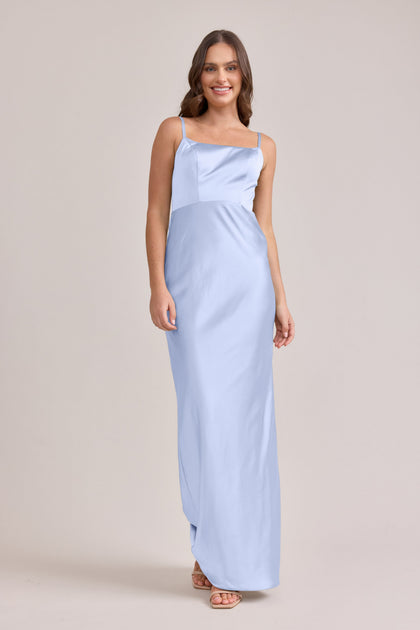 Remi Satin Dress | Made To Order | Periwinkle