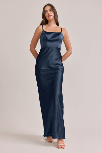 Remi Satin Dress | Made To Order | Romantic Blue