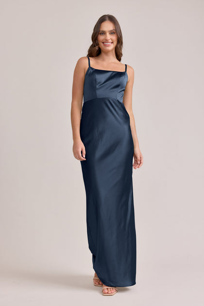 Remi Satin Dress | Made To Order | Romantic Blue