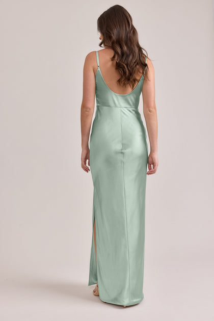 Remi Satin Dress | Made To Order | Sage