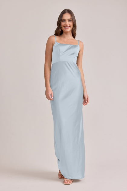 Remi Satin Dress | Made To Order | Sky Blue