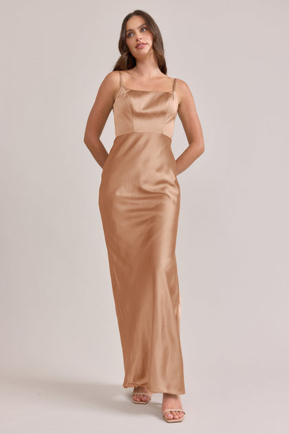 Remi Satin Dress | Made To Order | Toffee