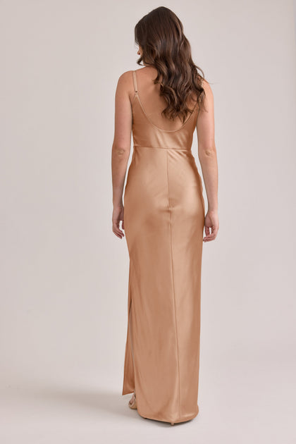 Remi Satin Dress | Made To Order | Toffee