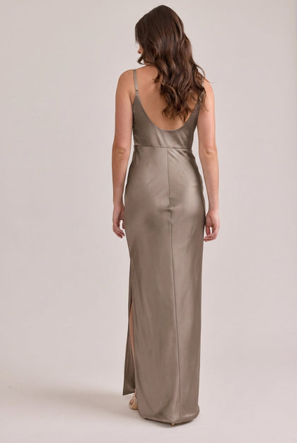 Remi Satin Dress | Made To Order | Truffle