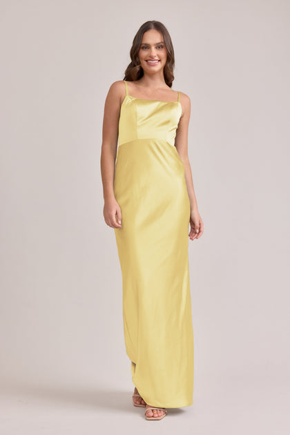 Remi Satin Dress | Made To Order | Yellow