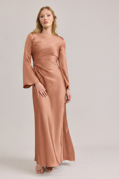 Rhiannon Satin Dress | Made To Order | Copper