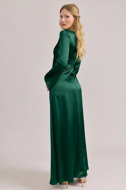 Rhiannon Satin Dress | Made To Order | Emerald
