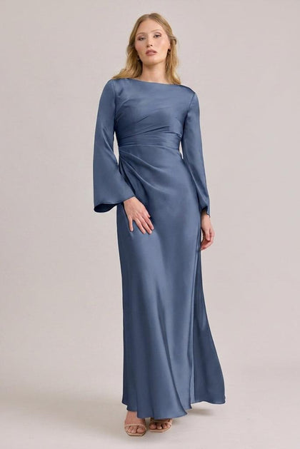 Rhiannon Satin Dress | Made To Order | Indie Blue