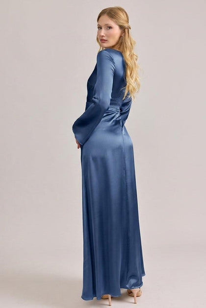 Rhiannon Satin Dress | Made To Order | Indie Blue