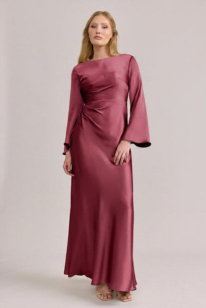 Rhiannon Satin Dress | Made To Order | Raspberry