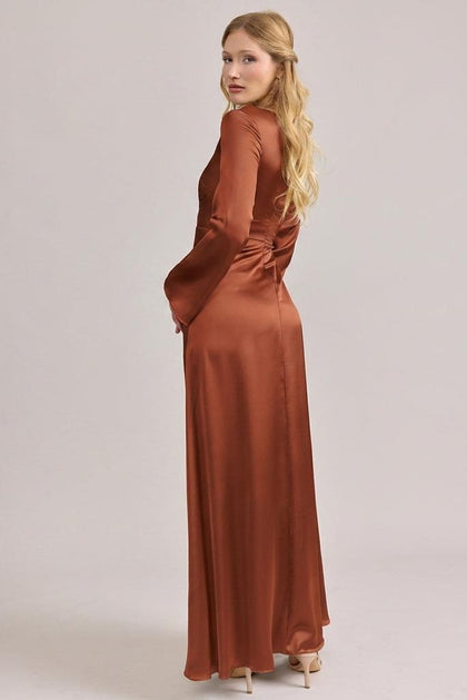 Rhiannon Satin Dress | Made To Order | Rust
