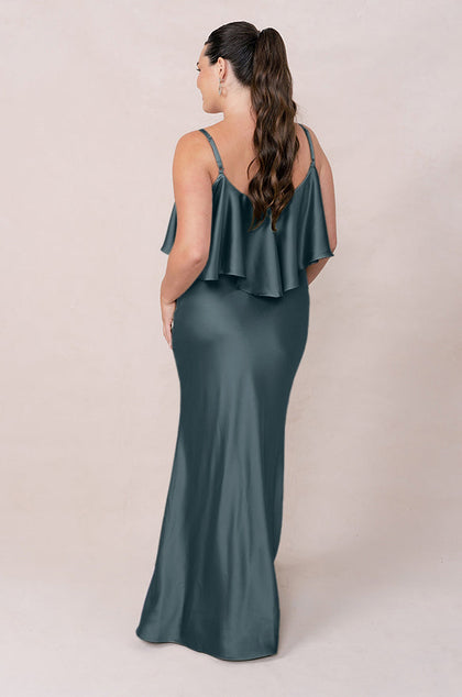 Riley Convertible Satin Dress | Made To Order | Eucalyptus