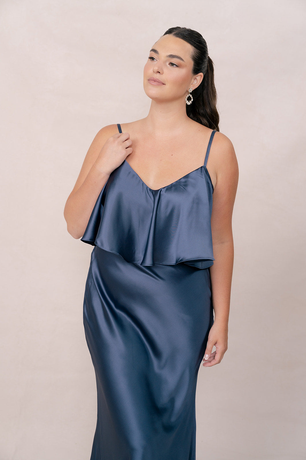 Riley Convertible Satin Dress | Made To Order Gold Riley Convertible Satin Dress | Made To Order Gold