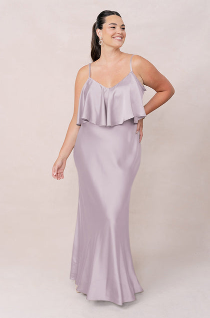 Riley Convertible Satin Dress | Made To Order | Lilac