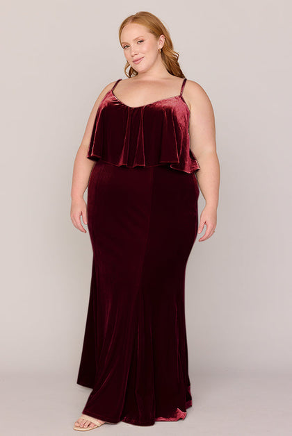 Riley Convertible Velvet Dress | Made To Order | Burgundy