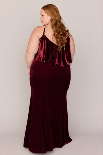 Riley Convertible Velvet Dress | Made To Order | Burgundy