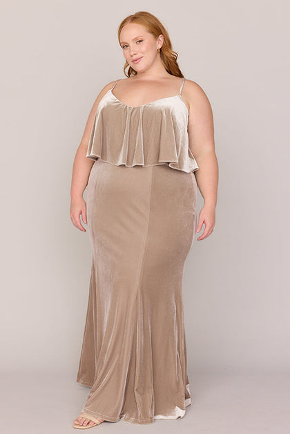 Riley Convertible Velvet Dress | Made To Order | Champagne