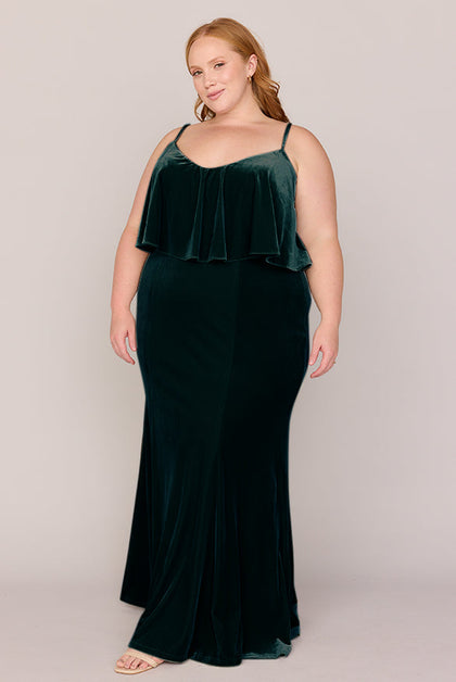 Riley Convertible Velvet Dress | Made To Order | Classic Emerald