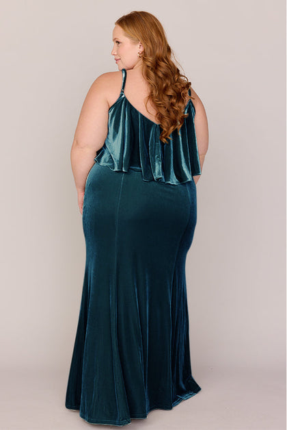 Riley Convertible Velvet Dress | Made To Order | Desert Blue