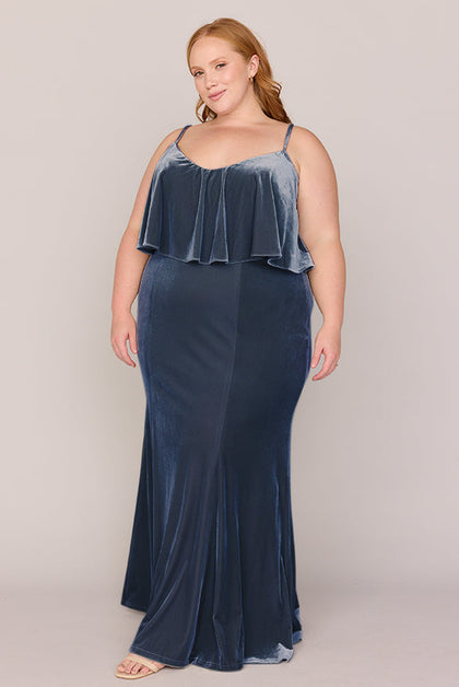 Riley Convertible Velvet Dress | Made To Order | Indie Blue