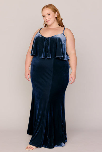Riley Convertible Velvet Dress | Made To Order | Royal Blue
