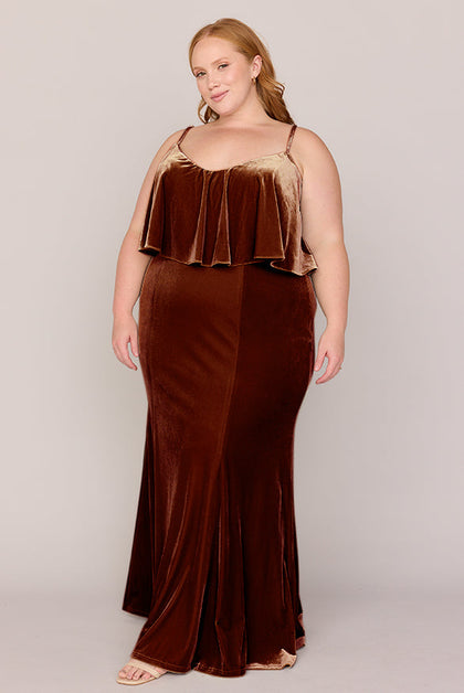 Riley Convertible Velvet Dress | Made To Order | Rust