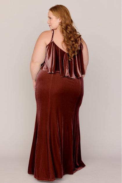 Riley Convertible Velvet Dress | Made To Order | Terracotta