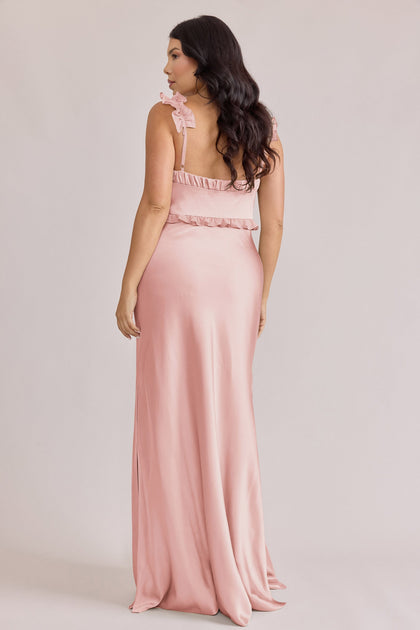 Romy Satin + Chiffon Dress | Made To Order | Blushing Bride Chiffon / Blushing Bride Satin